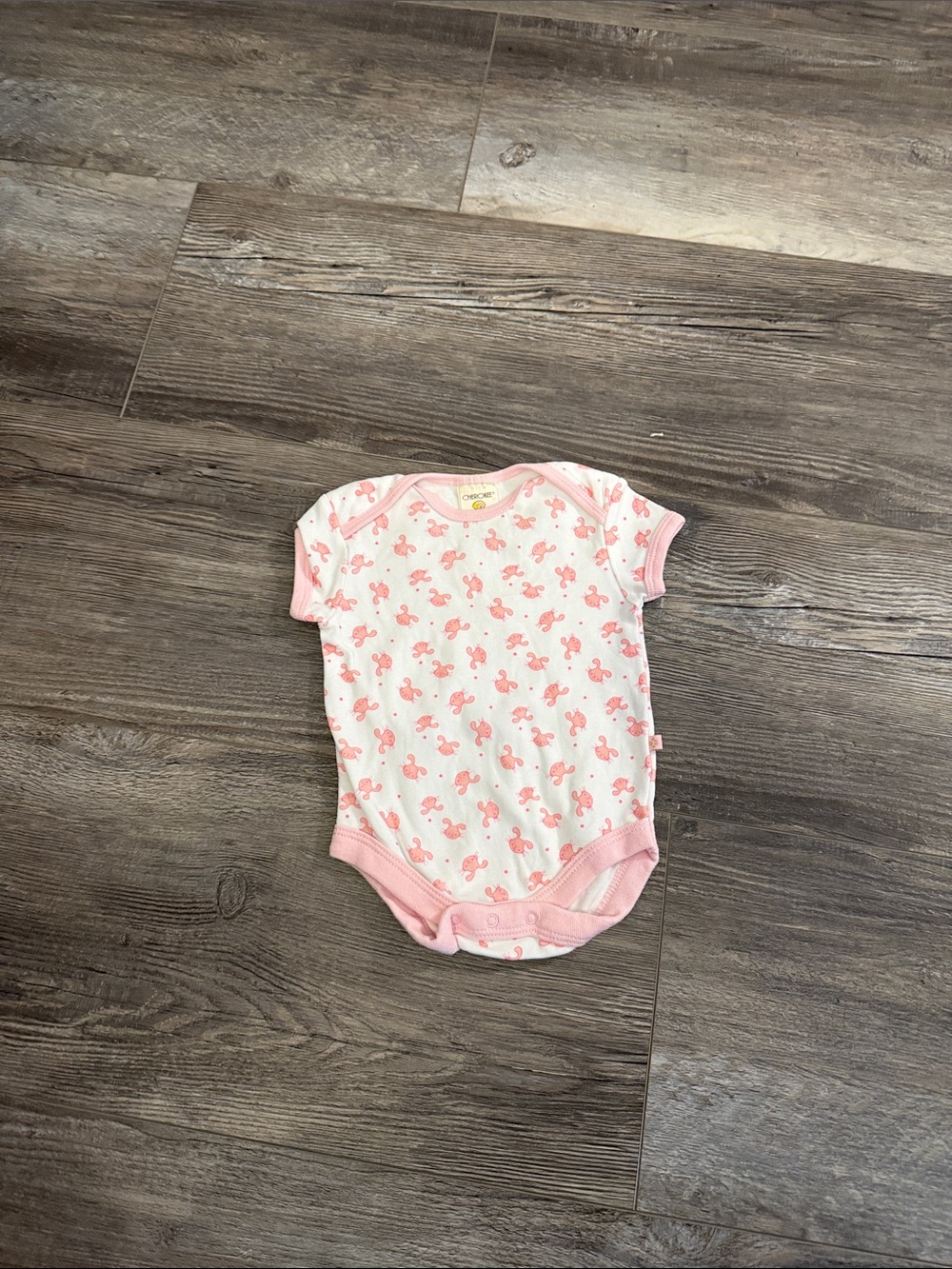 Cherokee Pink Flamingo Print Baby One-Piece Bodysuit